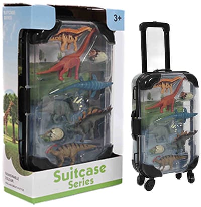PIA Soft Toys - Dinosaurus Kofferspeelset (Groot) 13 cm x 7 cm x 22,5 cm