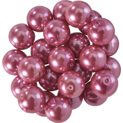Glazen waskralen, Ø 8mm, 25st., goudgeel (lichtoranje) - Roze