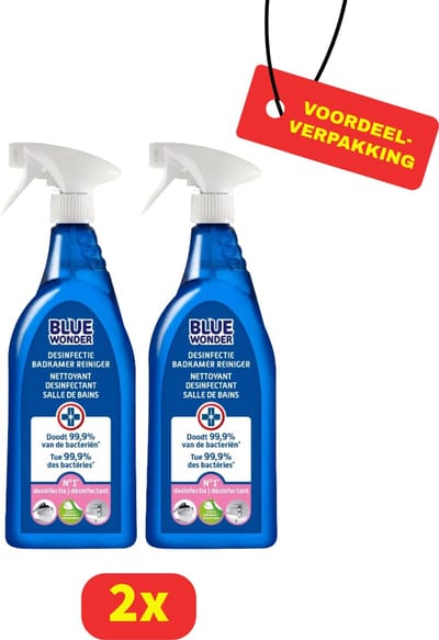 Blue Wonder - Desinfectie Badkamer Reiniger - Krachtige Hygiëne - 2 x 750ml - Voordeelverpakking