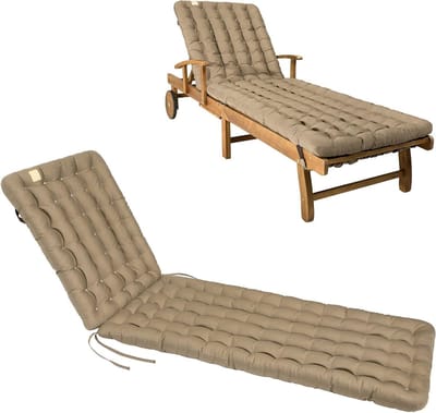 Ligbed kussen - Loungestoel kussen - Ontspannen in tuin - Volledig wasbaar - 200 x 60 cm - Duifgrijs