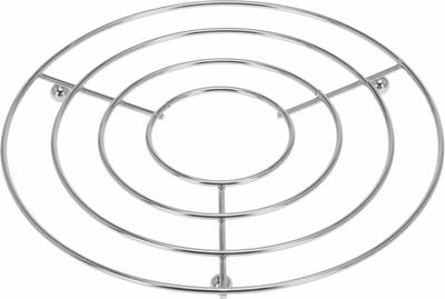 Excellent Houseware Onderzetter - zilver - metaal - D20 cm - rond - pannenonderzetter - antislip