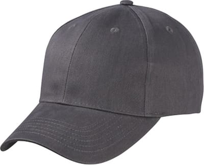 6 panel baseball cap antraciet