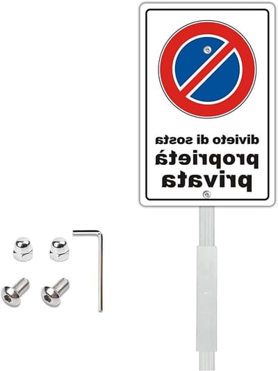 Parkeerverbodsbord - Privé terrein - Toegang beperken - Aluminium bord - 20x30 cm - Aluminium