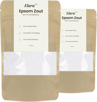 Epsom Zout - Badzout voor Voetenbad - 1kg (2 x 500gr) - 100% Zuiver - Bitterzout - Ontspannend Badzout - Magnesiumsulfaat - Epsom Salt