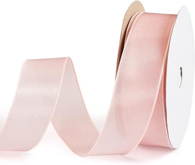 25mm Roze Kerst Polyester Lint voor Cadeauverpakking - 20 Yards Transparant Satijn Lint voor Haarstrikken, Bruiloften en Verjaardagsfeestjes Decoratie