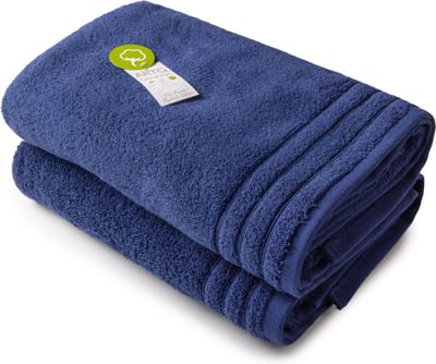 ARTG® Organic - Biologische Katoen - Badhanddoekenset - 70 x 140 cm - Donkerblauw - French Navy - Set 2 stuks