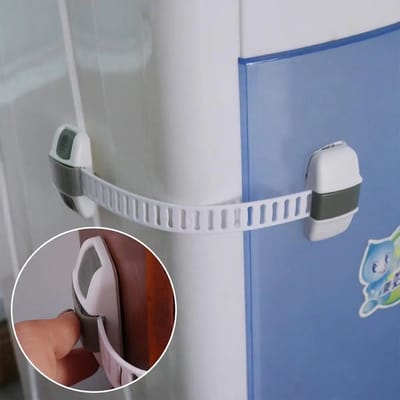 CHPN - Kinderslotjes - Kinderslot - Veiligheidslot - Slot voor kinderen - Knijpslot - 20 cm - Kinderbeveiliging - Wit - 2 stuks - Keukenkastjes slot - Koelkastslot