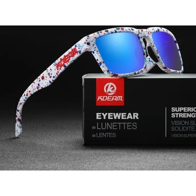 Nieuw KDEAM Merk Hoge Kwaliteit Vierkante Zonnebril voor Heren Sport Gepolariseerde Zonnebril 2025 Reflecterende Coating Kleurrijke Lens UV400 Only Sunglasses