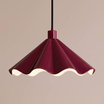 Lindby hanglamp Lilliet, Ø 34 cm, donkerrood, metaal, E27
