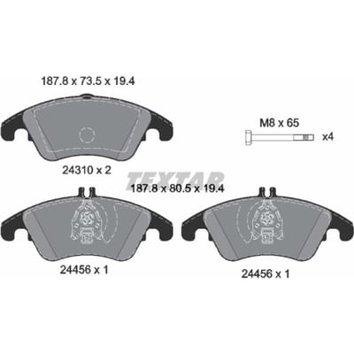Remblokset TEXTAR 2431001, voor
