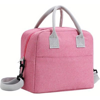 Nieuwe Draagbare Lunchtas Koeltas Tote Handtas Picknick Geïsoleerde Doos Canvas Thermische Voedselcontainer Mannen Vrouwen Kinderen Reizen Lunchbox roze