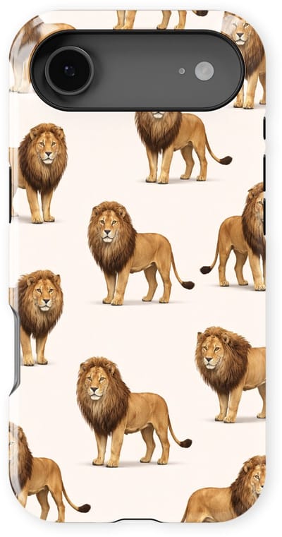 Safari Tough Case geschikt voor iPhone 17 Air | Premium hoesje met Safari Dieren Design | Geschikt voor Mag | Dieren Print Backcover geschikt voor iPhone 17 Air Leeuw
