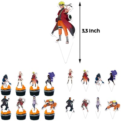 Topper Gâteau Naruto Figurine Naruto Fournitures de Fête d'Anniversaire Décoration de Gâteau Toppers pour Cupcakes Cadeaux d'Invités Jouets pour Baby Shower Cadeaux