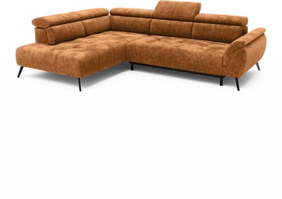 MASSIVMOEBEL24.DE hoekbank roestkleurig 100% polyester 284x208x79 cm SOFAS deels gemonteerd