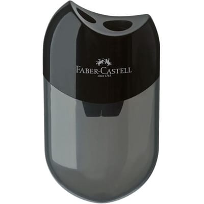 Faber-Castell puntenslijper met opvangbakje - kunststof zwart - FC-183500 - 2 slijpgaten
