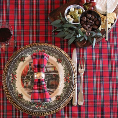 Kerst Servetten Windsor Rood Geruit – 40x40 cm – Windsor Tartan – Set van 4