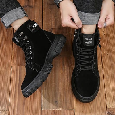 Herfst en winter nieuwe Martin laarzen heren hoge top schoenen heren Britse stijl korte laarzen laarzen casual trend heren schoenen M579 44 zwart