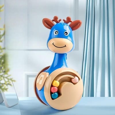 Tuimelaar Wobbler Speeltje ideaal voor Baby Jongen Meisje - Perfect om te Leren Klimmen & Vroege Educatie Tuimelaar Baby Speelgoed 6 Tot 12 Maanden Kind beige