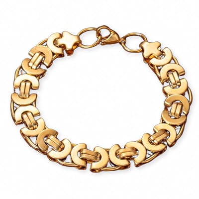 Marama - Herenarmband Baruch Goud - schakelarmband - 18K goud plating - sluiting karabijnhaak - cadeau heren