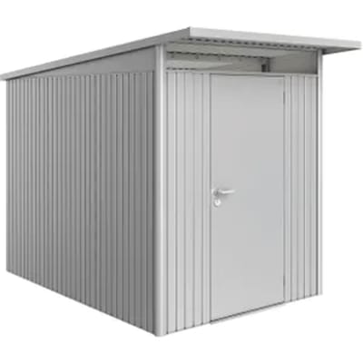 Biohort Metalen Tuinhuis Avantgarde - Zilver Metallic - 180x300cm - Enkele Deur - Met Lessenaarsdak