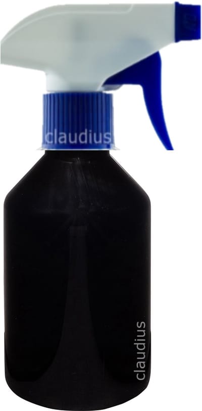 Lege Plastic Fles 250 ml zwart met blauwe spraykop - set van 10 stuks - navulbaar - leeg