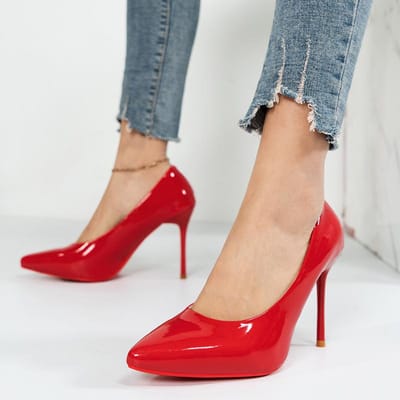 Nouvelles Escarpins Élégants à Talons Hauts Stiletto Rouge Clair Brillant pour Femmes Chaussures de Mariage Demoiselle d'Honneur Taille 34-43 34 beige