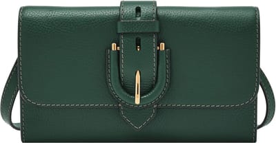 FOSSIL Portemonnee Schoudertas Harwell Wallet Crossbody Viridian Donkergroen
