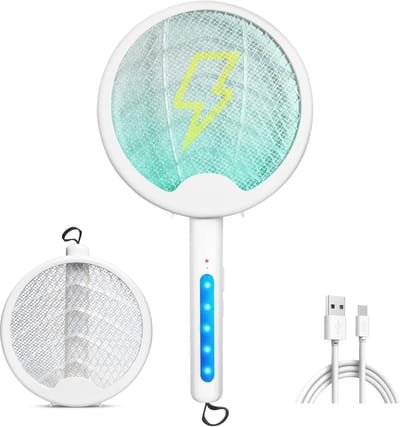 Elektrische vliegenmepper USB Oplaadbaar 3000V - 3-in-1 Insectenbestrijding