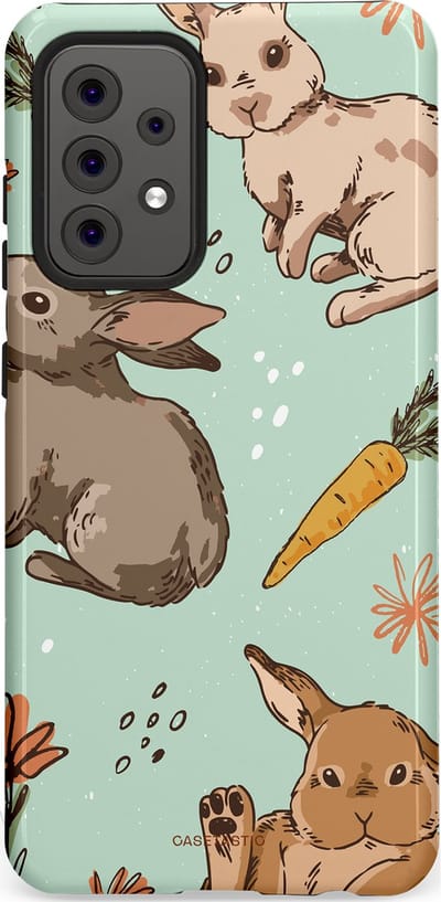 Casetastic Hoesje Geschikt voor Samsung A52 (4G/5G/s) - Stijlvolle Beschermende Duo-layer Case - Hop hop knappel