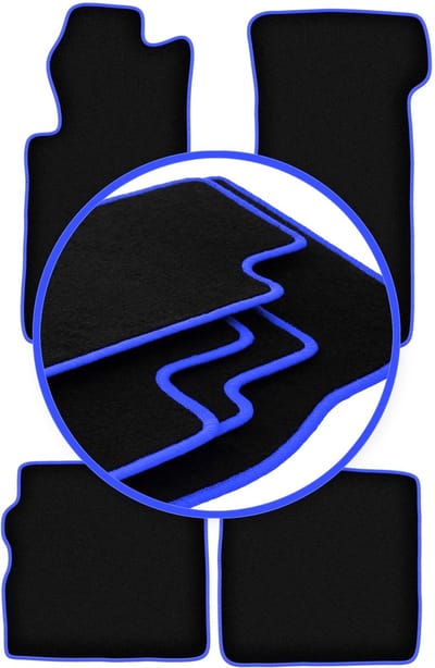 CARLUX-BLUE automatten voor: Mercedes SL R107 lange voorstoelen (1971-1989)