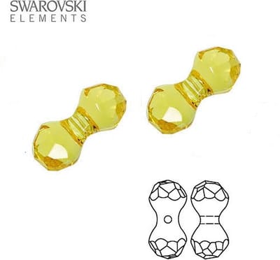 Swarovski Elements, Modular kralen (5150), 11x6mm, light topaz, 6 stuks