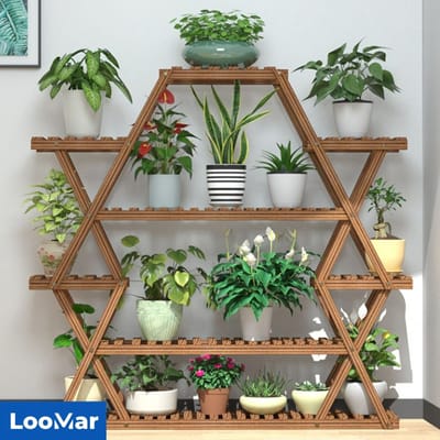 LooMar Plantenrek – Plantentafel – Plantenstandaard / Plantenhouder – Voor Binnen - Hout
