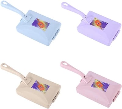 Tapijt Kruimelborstel - Tafelborstel Stofverzamelaar - Snel Opruimen - Dubbele Wielborstels - 4 stuks - Grijs