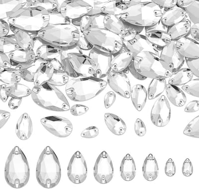 Rhinestones voor Naaiwerk - 120 Stuks in 4 Stijlen, Facetvormige Crystal Strass voor Kleding, Kostuums en Schoenen