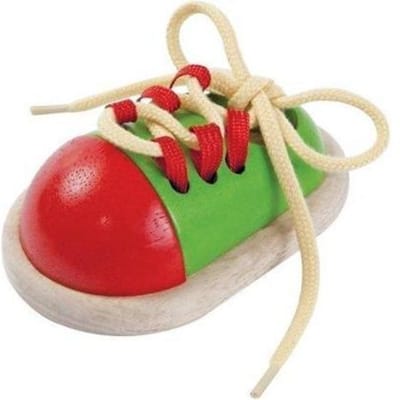 PlanToys Houten Knoopveters Schoen Baby- en peuterspeelgoed Houten speelgoed