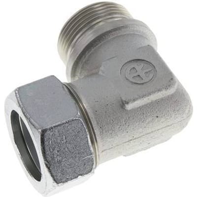 G 1 1/4'' Buitendraad x 35L Verzinkt Stalen L-Fitting 90graden 160 Bar DIN 2353 - FL2E-MC-EZ-114G-35-L