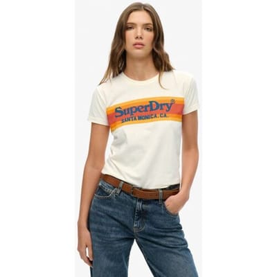 Superdry Venue Outdoors T-shirt met Aansluitende Pasvorm Wit Grootte: 38