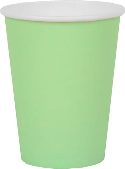 Santex feest/verjaardag bekertjes - 10x stuks - karton - mintgroen - 270 ml