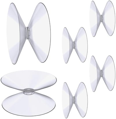 Dubbelzijdige zuignap zonder haak, transparant en zonbescherming voor badkamer, kast en raam, 6 stuks (40mm)
