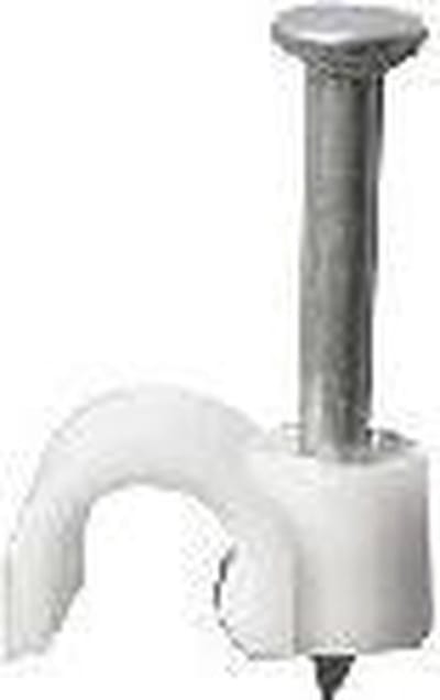 ELEKTROFIX kabelclip / spijkerclip 4 mm rond wit | 50 stuks