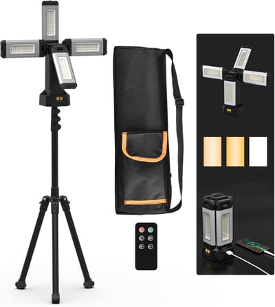LED werklamp aluminium 13200 mAh oplaadbare werklamp met inklapbare standaard en afstandsbediening