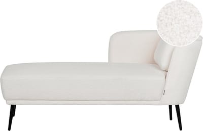 BELIANI ARTHEZE - Chaise longue - Gebroken wit - Rechtszijdig - Bouclé