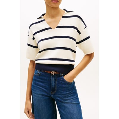 Tommy Hilfiger Cotton Full Needle Polo Big Calico/dark N Navy Taglia: XXS | Polo Outlet | Donna | Blu