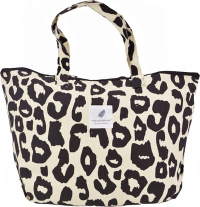 Shopper Leopard - Hot Black | Schoudertas | 36 x 33 x 18 cm | Canvas/Katoen | Fashion Favorite