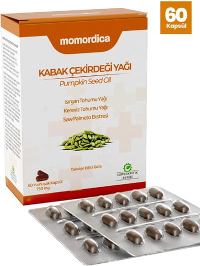 Momordica Pumpkin Seed Oil Capsules – Pompoenpitolie met Saw Palmetto, Brandnetel & Selderij – 60 Capsules