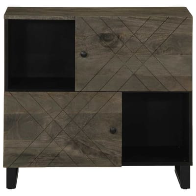 vidaXL - Dressoir - 80x33x75 - cm - massief - mangohout - zwart