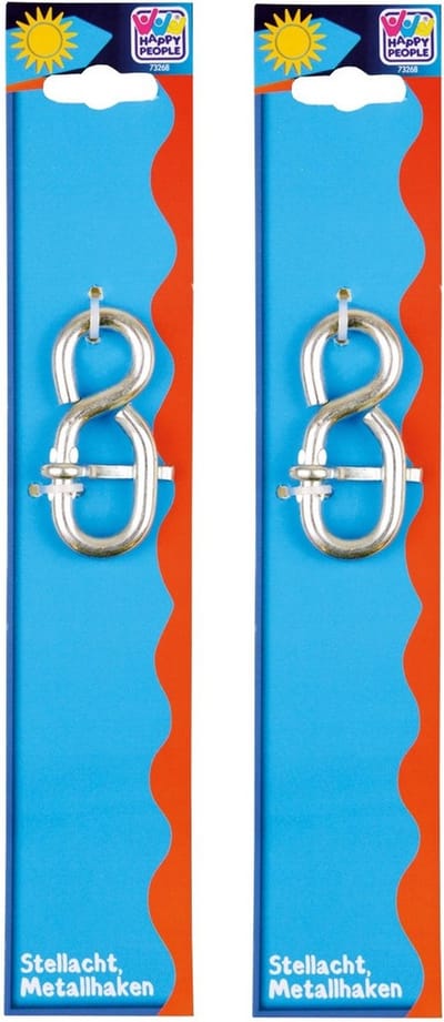4x Stelhaken / metaalhaken staal - 8 cm - houtdraad - in hoogte verstellen van schommels - verstelhaken / stelhaken