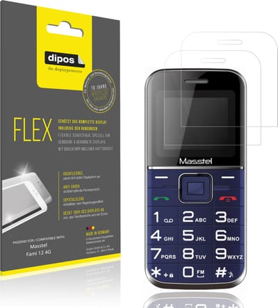 dipos – 2x Beschermfolie geschikt voor Masstel Fami 12 4G | 3D Full Cover Screenprotector | 100% Passend