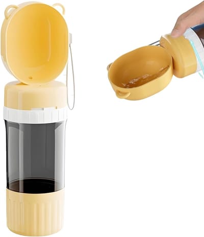 VHV - Honden Drinkfles - 2-in-1 Waterfles met Voerbak 400+180 ml - Voor Reizen