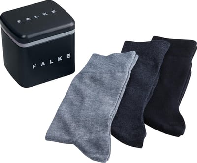 FALKE Happy Box 3-Pack eenkleurig katoen multipack sokken heren veelkleurig - maat 43-46
